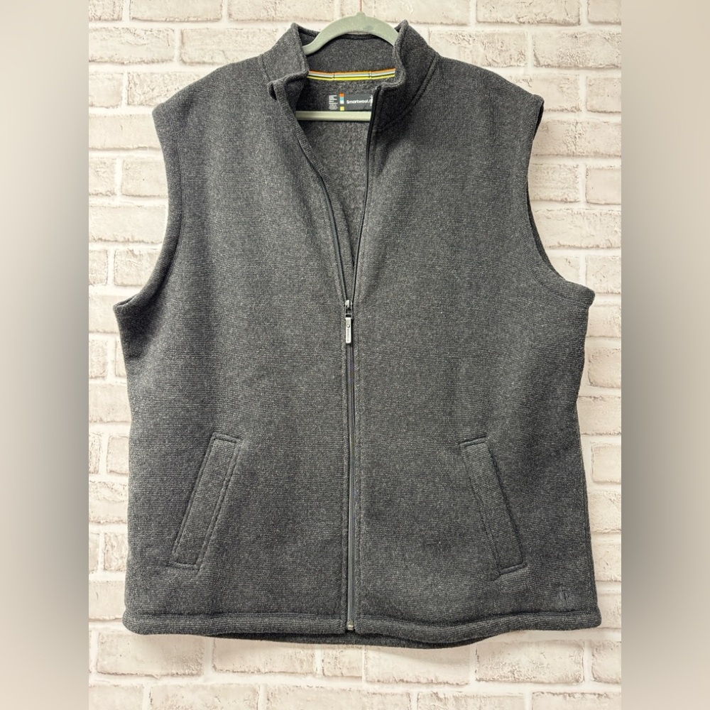 Smartwool charcoal fleece Hudson Trail gray zip front mens sz XXL.